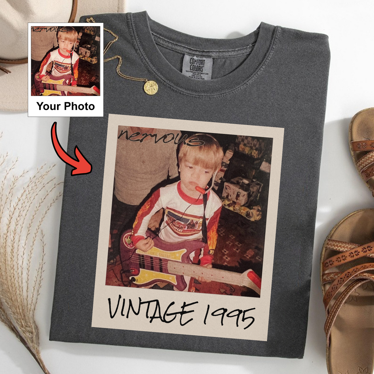 Vintage Custom Photo Birthday Shirt, Personalized Name Retro Tee, Birthday Gift for Him Her