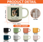 Personalized Couple Photo Pottery Mug, Custom Romantic Coffee Cup, Anniversary Wedding Gift for Her