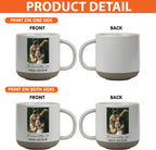 Personalized Couple Photo Pottery Mug, Custom Romantic Coffee Cup, Anniversary Wedding Gift for Her