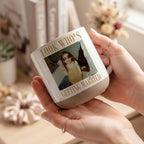 Look Who’s Getting Married Personalized Pottery Mug, Custom Photo & Names Wedding Gift