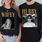 Wifey Hubby Custom Photo Shirts, Personalized Couple Names and Year, Funny Wedding Gift for Newlyweds