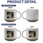 Look Who’s Getting Married Personalized Pottery Mug, Custom Photo & Names Wedding Gift
