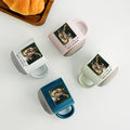 Personalized Couple Photo Pottery Mug, Custom Romantic Coffee Cup, Anniversary Wedding Gift for Her