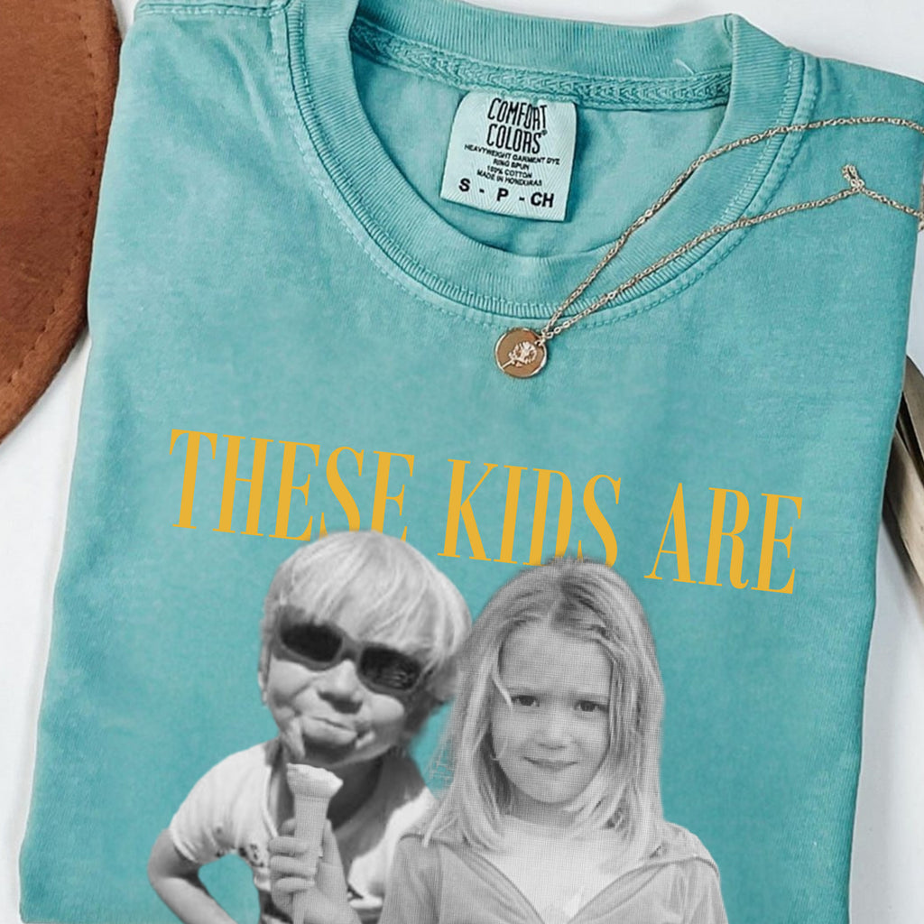 Custom These Kids Are Getting Married Shirt, Personalized Childhood Photo Wedding Tee, Engagement Gift for Bride, Groom or Family
