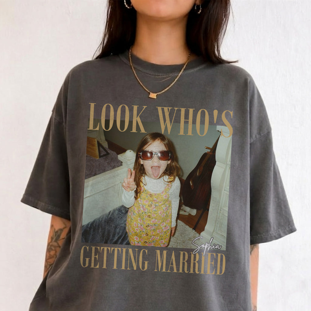 Custom Photo Getting Married Shirt, Personalized Bride to Be Tee, Funny Engagement Gift for Future Bride
