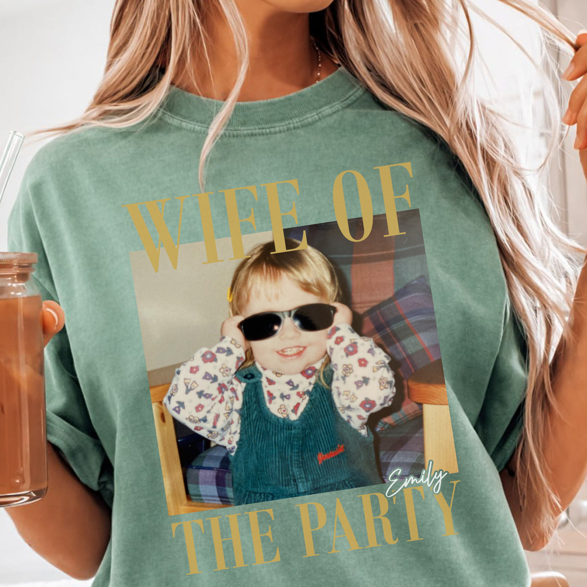 Personalized Wife Of The Party Shirt , Custom Photo & Name Tee, Funny Gift for Wife, Birthday & Anniversary Gift