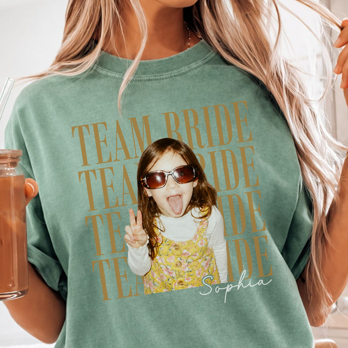 Team Bride Custom Shirt, Personalized Photo & Name Tee, Bridal Party Gift, Bachelorette Party Shirt