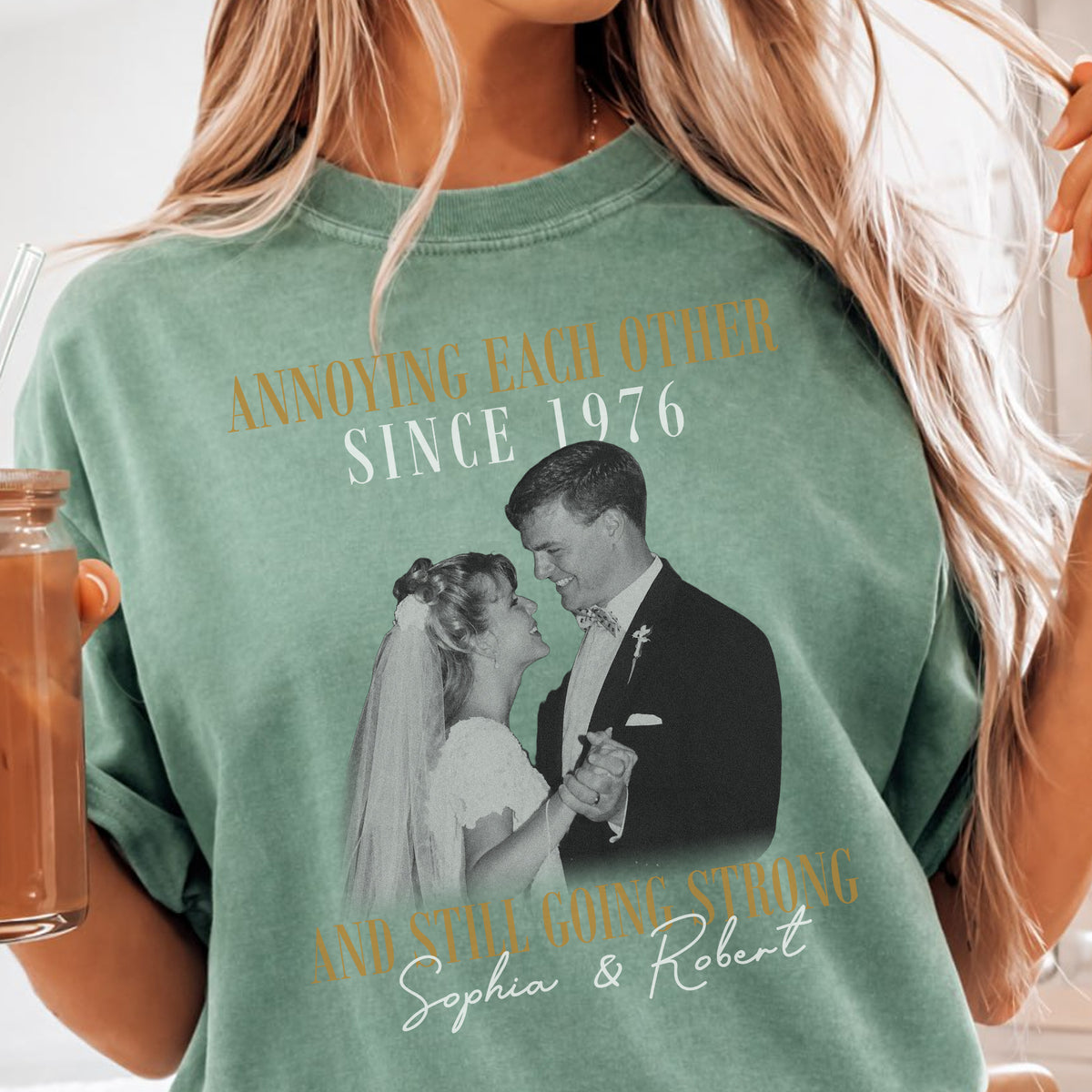 Annoying Each Other Since Custom Photo Year Shirt, Personalized Couple Names, Anniversary Gift