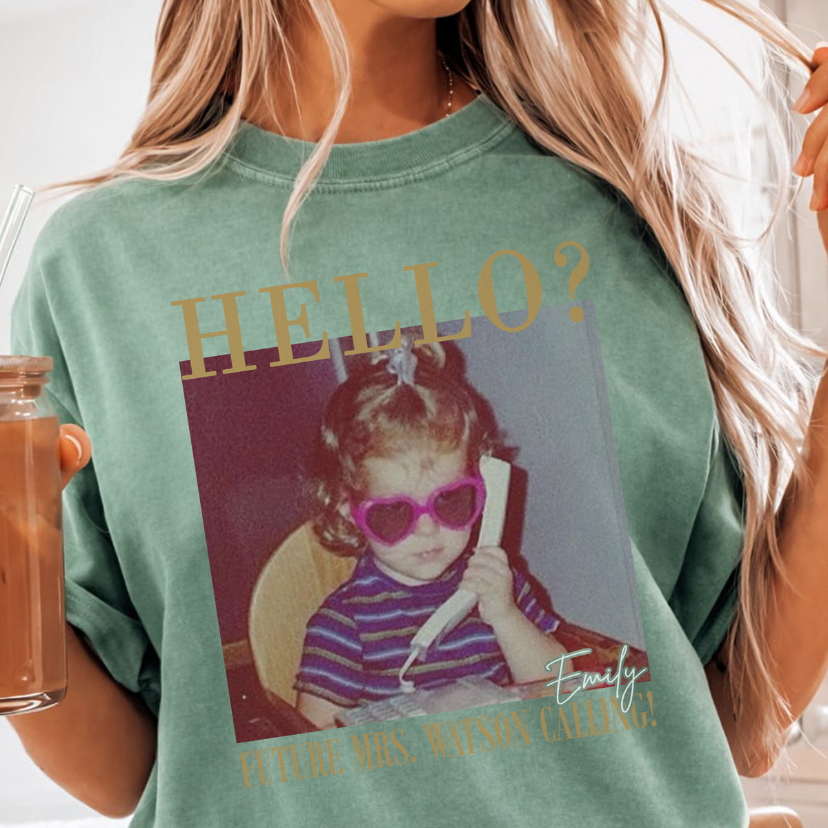 Hello Future Mrs Calling Shirt, Custom Bride Photo and Name Tee, Engagement Bridal Shower Gift