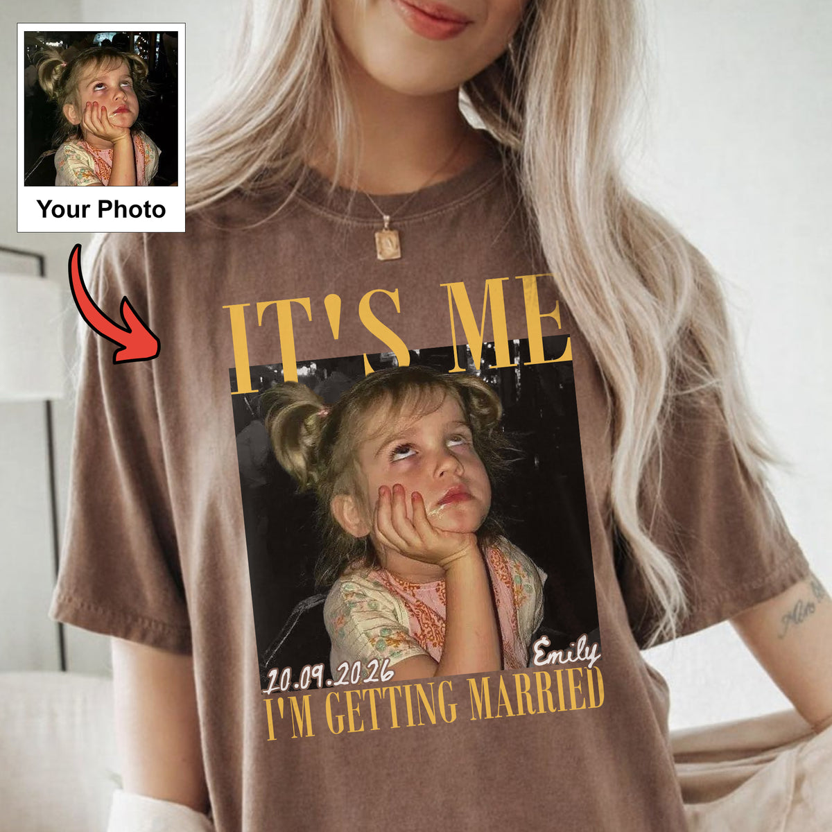 It's Me I'm Getting Married Shirt, Custom Bride Name and Wedding Date Tee, Bridal Shower Gift for Her