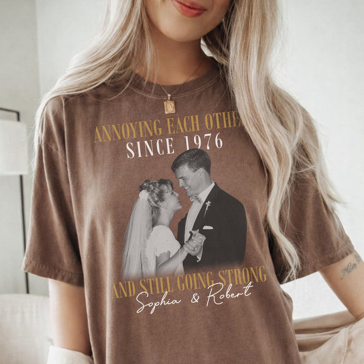 Annoying Each Other Since Custom Photo Year Shirt, Personalized Couple Names, Anniversary Gift