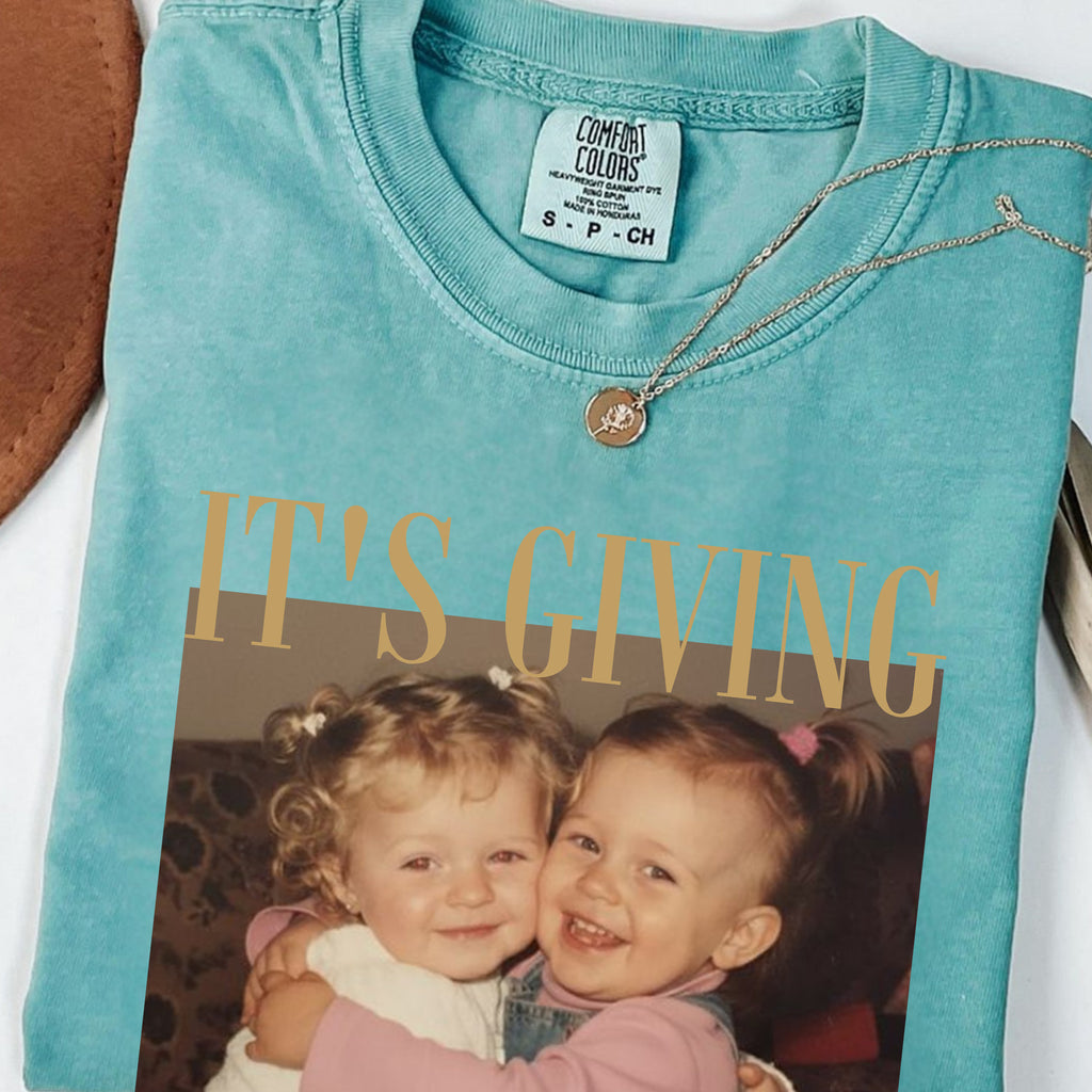 It's Giving Maid of Honor Shirt, Custom Childhood Photo and Names, Bridesmaid Gift for Wedding Party