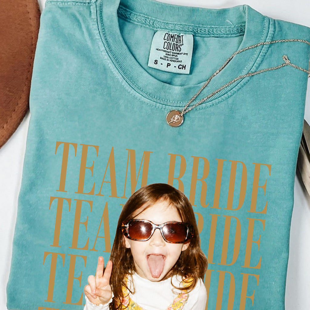 Team Bride Custom Shirt, Personalized Photo & Name Tee, Bridal Party Gift, Bachelorette Party Shirt