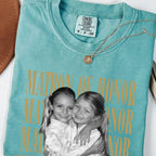 Custom Matron of Honor Photo Shirt with Names, Personalized Wedding Party Gift