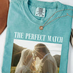 The Perfect Match Custom Photo Shirt, Personalized Couple Names and Wedding Date, Engagement Gift