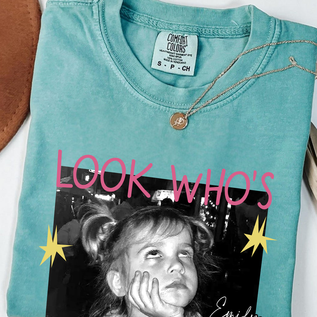 Look Who's Turning 16 Custom Photo Shirt, Personalized Childhood Picture and Name, Sweet Sixteen Gift