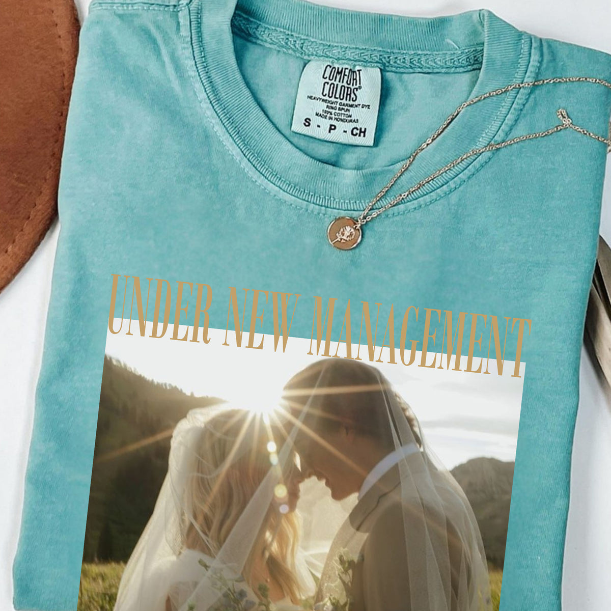 Under New Management Photo Shirt, Personalized Couple Names and Wedding Date, Funny Newlywed Gift