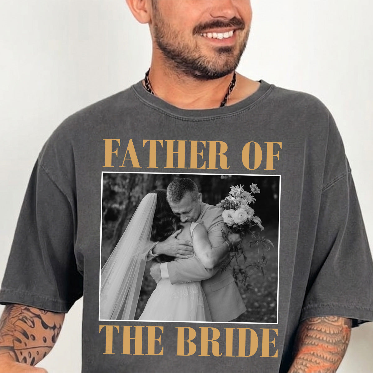 Custom Father of the Bride Shirt Personalized Photo Wedding Tee Father of the Bride Gift Wedding Day Gift