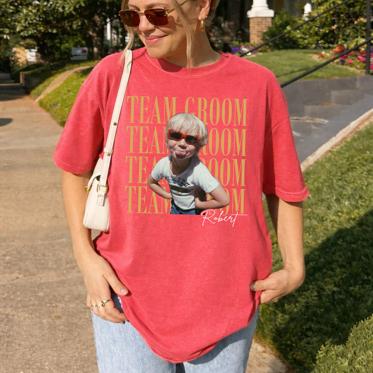 Personalized Team Groom Shirt, Custom Childhood Photo and Name, Groomsmen Gift for Bachelor Party
