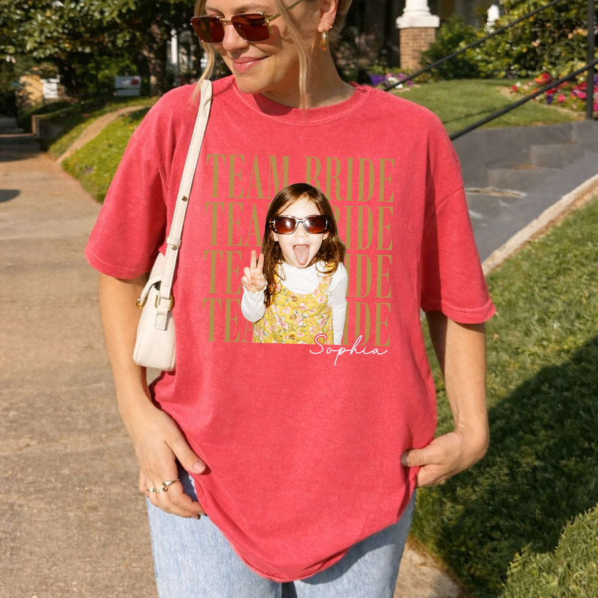 Team Bride Custom Shirt, Personalized Photo & Name Tee, Bridal Party Gift, Bachelorette Party Shirt