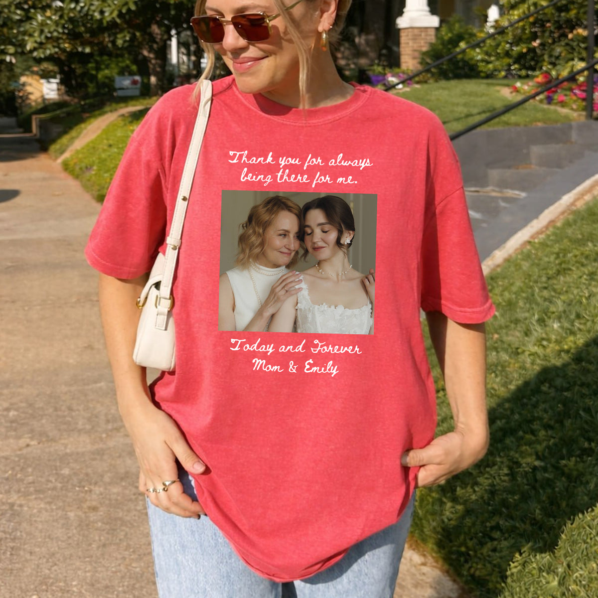Thank You for Always Being There Shirt, Custom Mom and Daughter Photo, Today and Forever Mom Gift