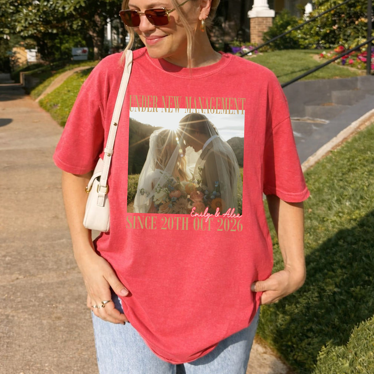 Under New Management Photo Shirt, Personalized Couple Names and Wedding Date, Funny Newlywed Gift