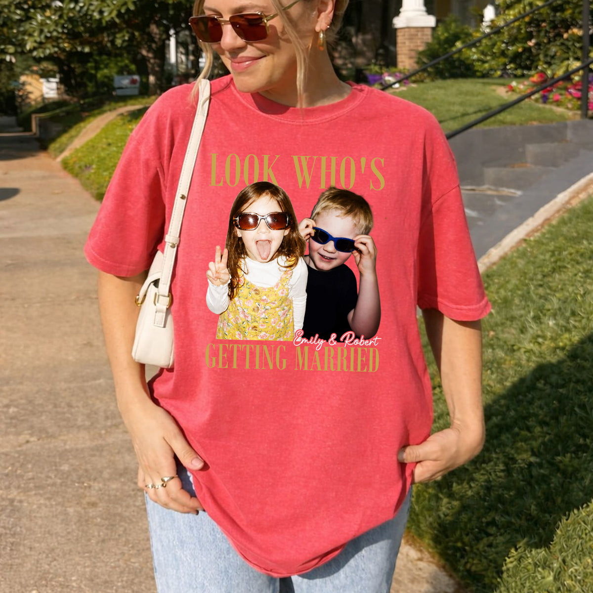 Look Who's Getting Married Custom Childhood Photo Shirt, Personalized Bride & Groom Wedding T-Shirt, Custom Couple Photo Tee