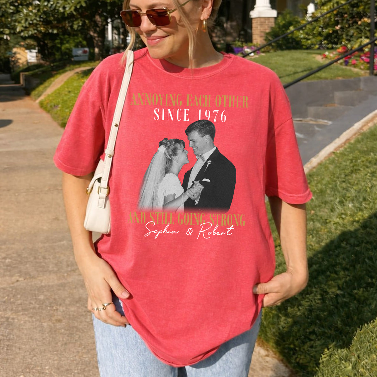 Annoying Each Other Since Custom Photo Year Shirt, Personalized Couple Names, Anniversary Gift