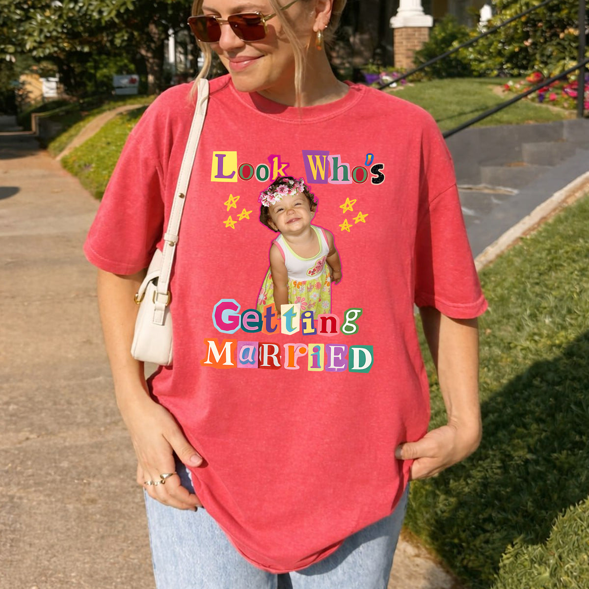 Look Who's Getting Married Custom Photo Shirt, Personalized Wedding Tee, Custom Photo Bride Shirt