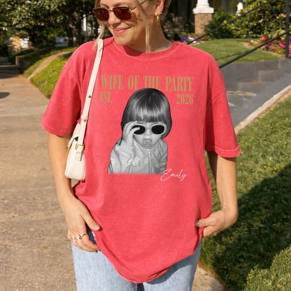 Wife of the Party Custom Photo Shirt, Personalized Name and Est Tee, Bachelorette Wedding Gift