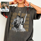Custom Maid of Honor Photo Shirt, Personalized Wedding Tee