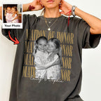 Custom Matron of Honor Photo Shirt with Names, Personalized Wedding Party Gift