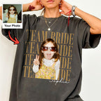 Team Bride Custom Shirt, Personalized Photo & Name Tee, Bridal Party Gift, Bachelorette Party Shirt