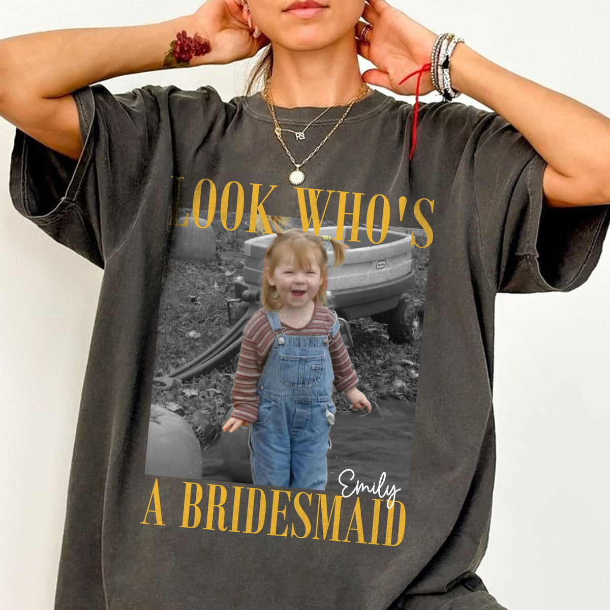 Custom Bridesmaid Photo Shirt, Personalized Wedding Tee