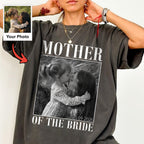 Custom Mother of the Bride Shirt Personalized Photo and Date Tee Wedding Day Gift for Mom Bridal Party Gift