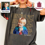 Christmas 2027 Custom Photo Shirt, Personalized Name Tee, Holiday Gift for Son or Daughter