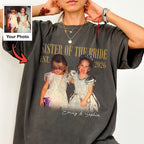 Sister of the Bride Custom Photo Shirt, Personalized Names and Est 2026 Tee, Bridal Party Wedding Gift