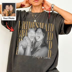 Custom Bridesmaid Photo Shirt, Personalized Names Tee, Bachelorette Party and Wedding Gift for Her