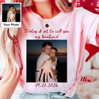 Personalized Bride Photo Shirt, Today I Get to Call You My Husband, Custom Wedding Day Gift for Her