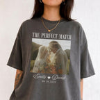 The Perfect Match Custom Photo Shirt, Personalized Couple Names and Wedding Date, Engagement Gift