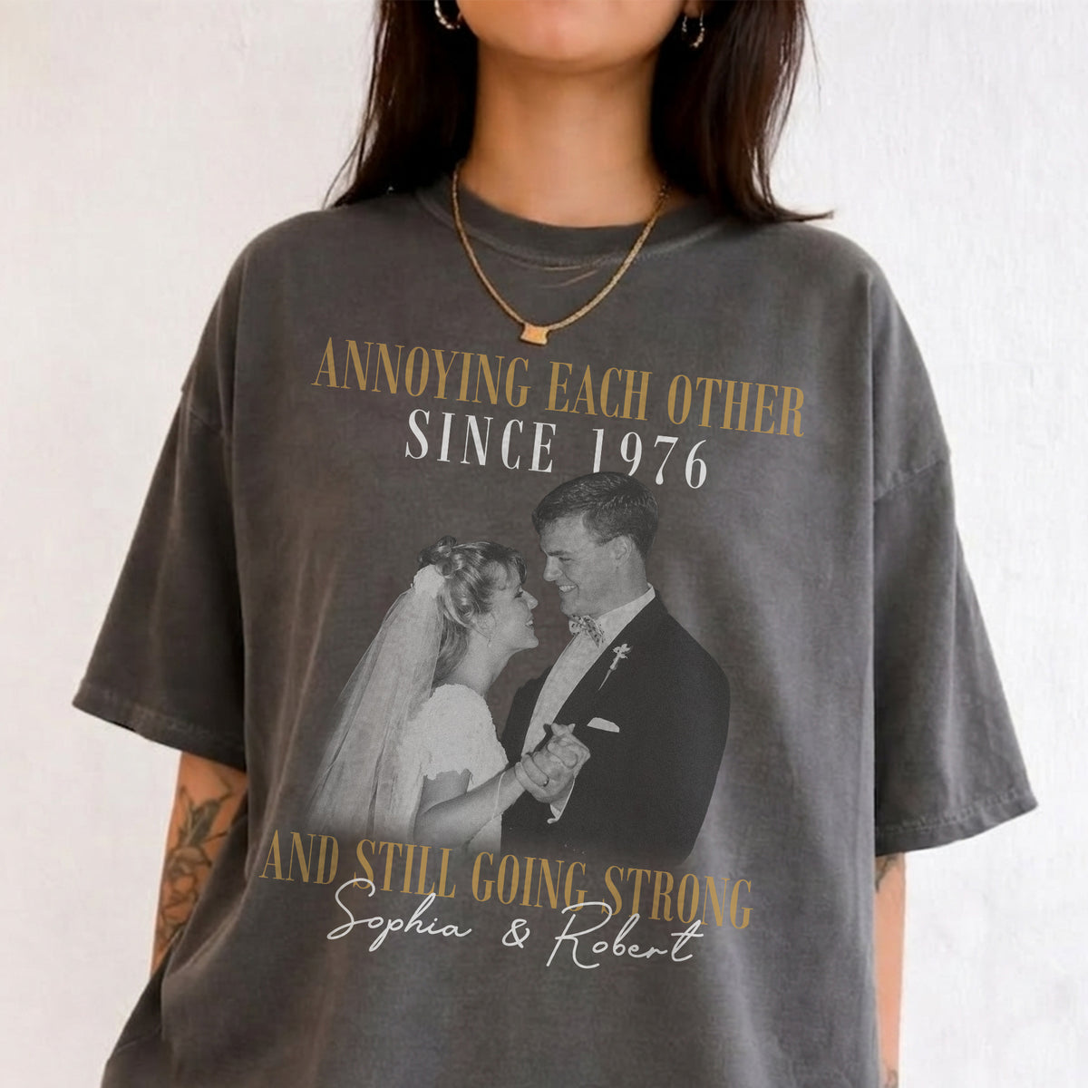 Annoying Each Other Since Custom Photo Year Shirt, Personalized Couple Names, Anniversary Gift