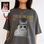 Wife of the Party Custom Photo Shirt, Personalized Name and Est Tee, Bachelorette Wedding Gift