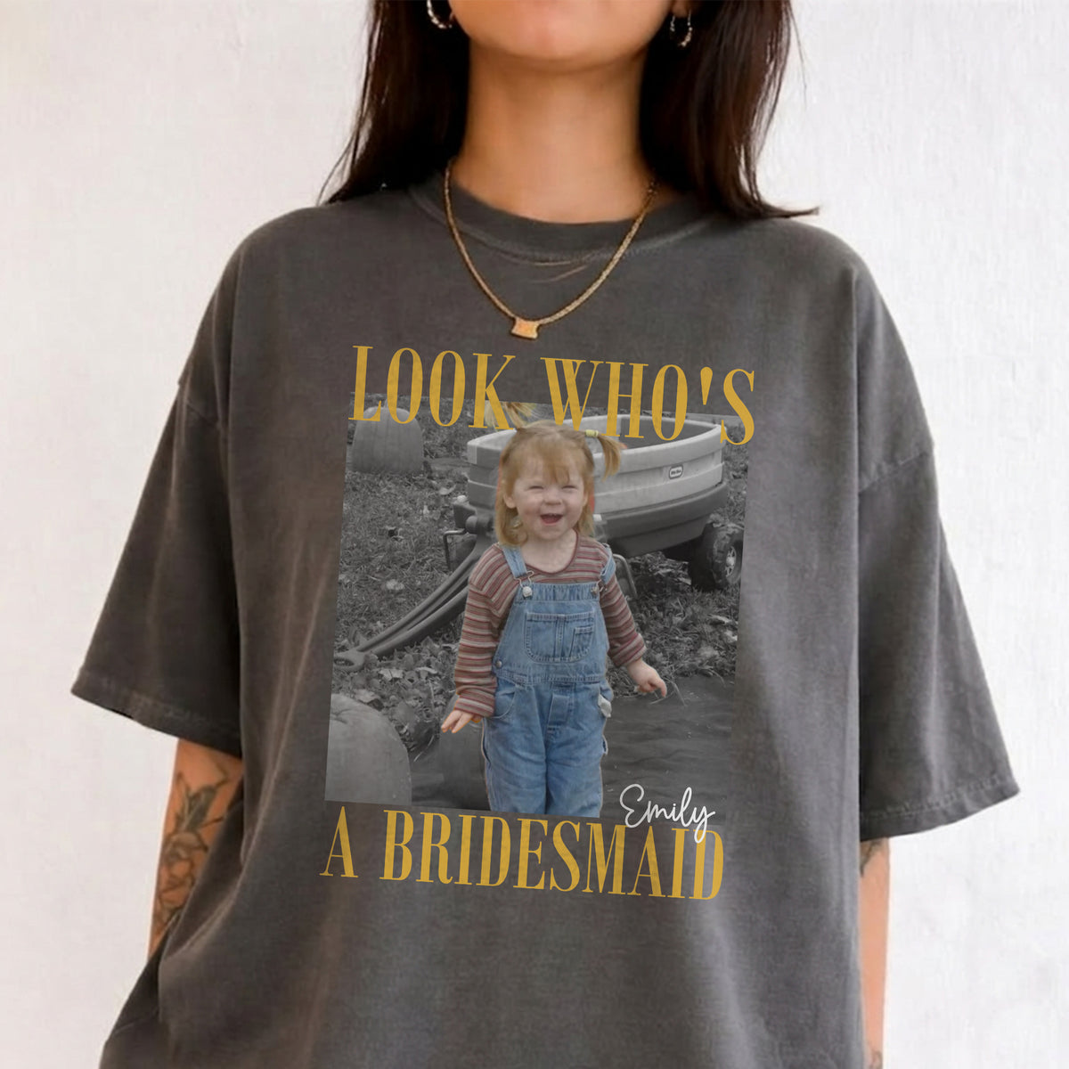 Custom Bridesmaid Photo Shirt, Personalized Wedding Tee