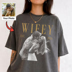 Custom Wifey Photo Shirt, Personalized Bride Est Year Tee, Engagement and Bridal Shower Gift for Her