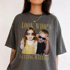 Look Who's Getting Married Custom Childhood Photo Shirt, Personalized Bride & Groom Wedding T-Shirt, Custom Couple Photo Tee
