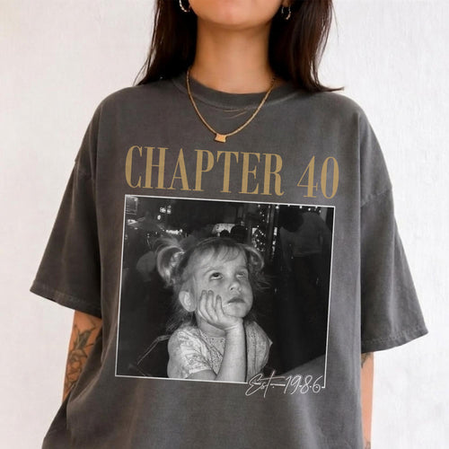 Chapter Birthday Custom Photo Shirt, Personalized Age and Year Tee, Vintage 30th 40th 50th Gift