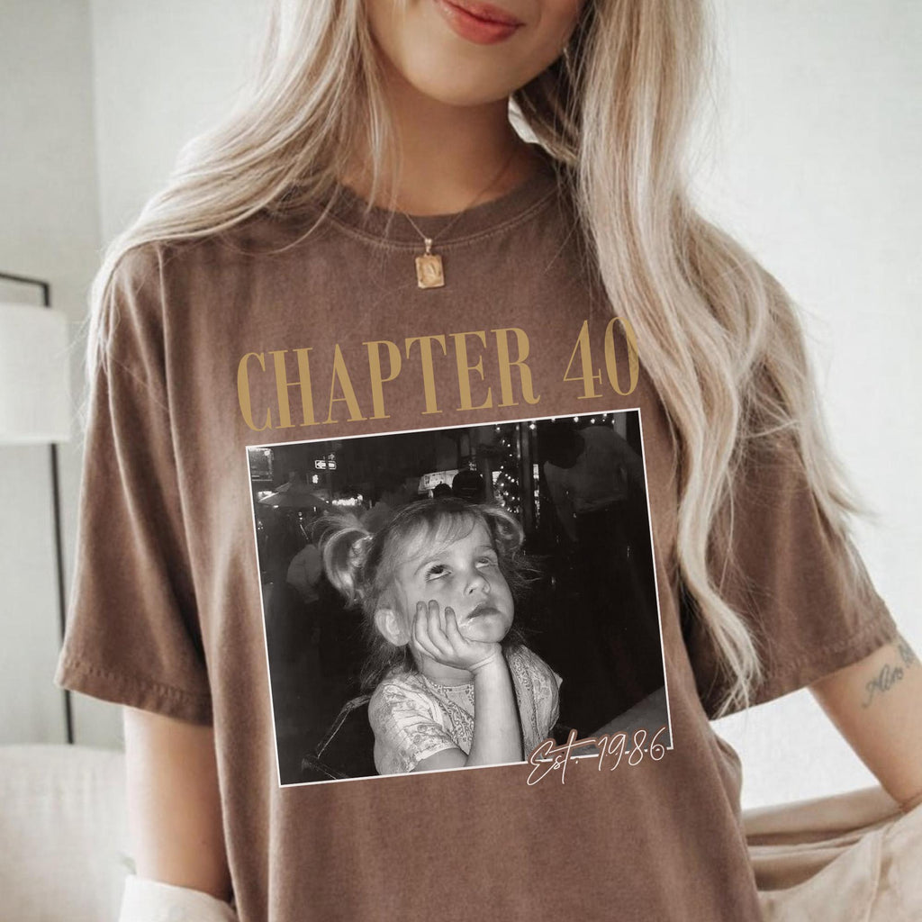 Chapter Birthday Custom Photo Shirt, Personalized Age and Year Tee, Vintage 30th 40th 50th Gift