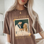 Custom Anniversary Photo Shirt, Personalized Couple Names and Year Tee, Together Since Wedding Gift