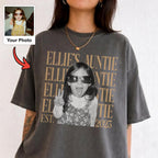Custom Auntie Photo Shirt, Personalized Name and Est Year Tee, Vintage Gift for Aunt or New Auntie