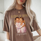 Custom Matron of Honor Shirt, Personalized Photo and Names Tee, Bridal Party Keepsake Wedding Gift